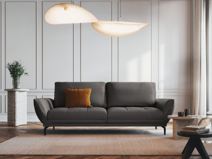 Canapea Lea cu 3 locuri si tapiterie din piele naturala [5]