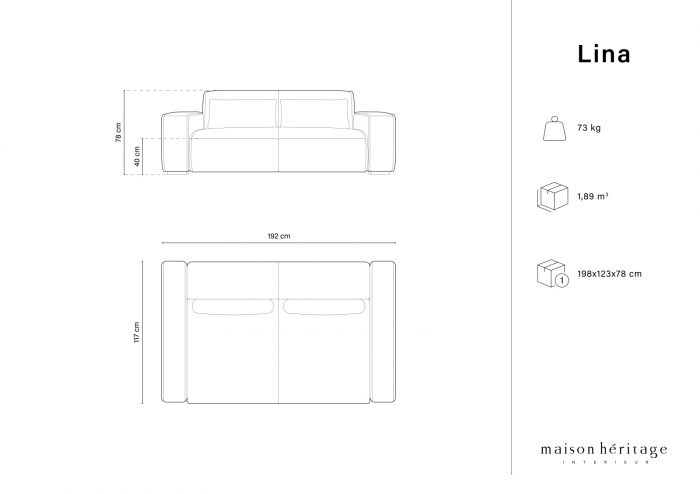 Canapea Lina cu 3 locuri si tapiterie din catifea [5]