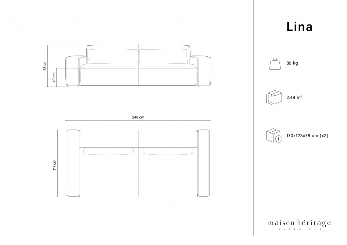 Canapea Lina cu 4 locuri si tapiterie din catifea [5]