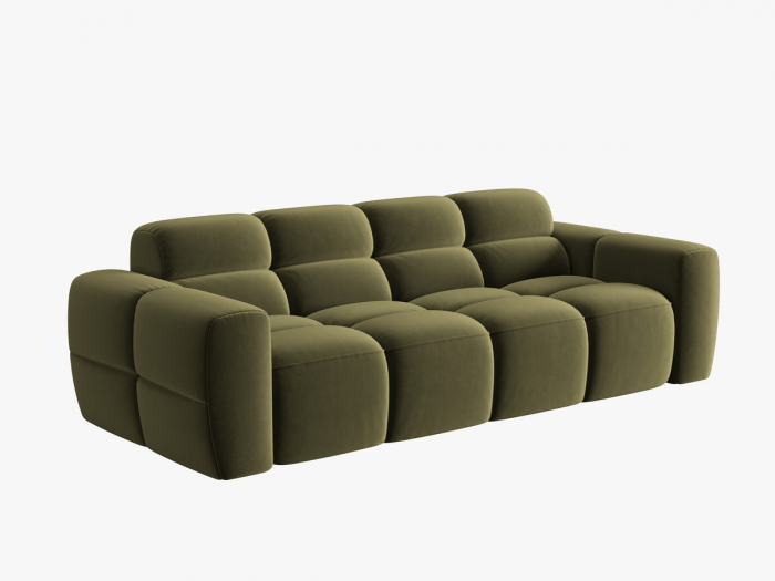 Canapea Lisa cu 3 locuri si tapiterie din catifea, verde deschis [2]