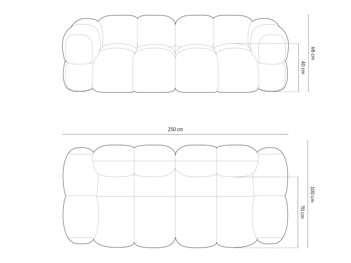 Canapea Loretto cu tapițerie din catifea [7]