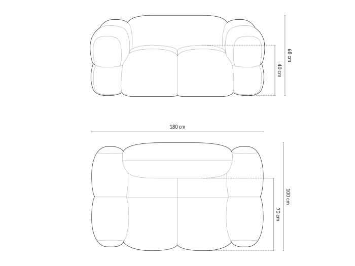 Canapea Loretto cu tapițerie din catifea [7]