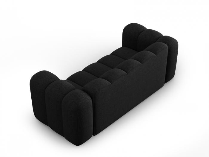 Canapea Lupine cu 2 locuri si tapiterie din tesatura structurala, negru [3]