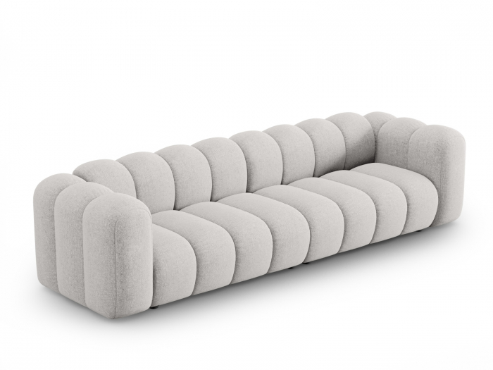Canapea Lupine cu 4 locuri si tapiterie din tesatura structurala, gri deschis [2]