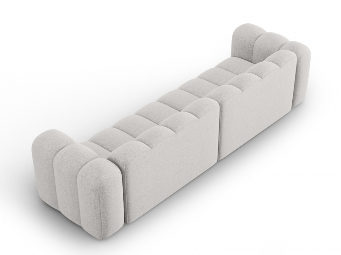 Canapea Lupine cu 4 locuri si tapiterie din tesatura structurala, gri deschis [3]