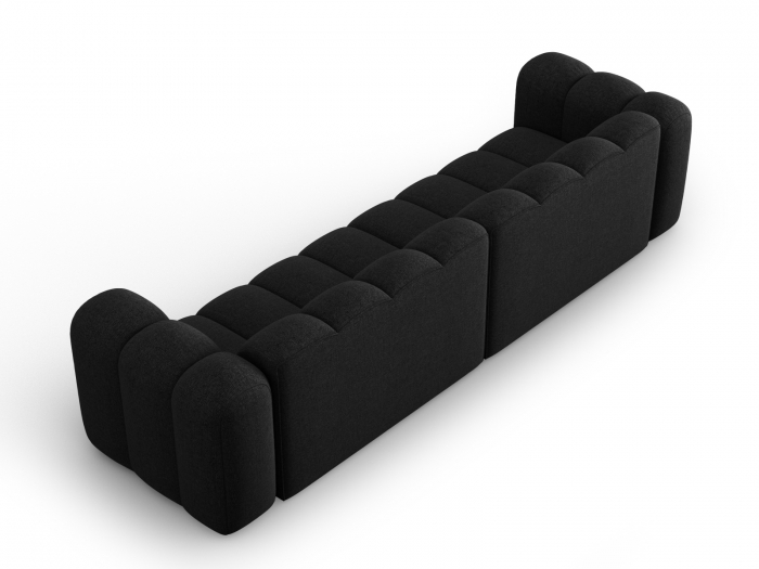 Canapea Lupine cu 4 locuri si tapiterie din tesatura structurala, negru [3]
