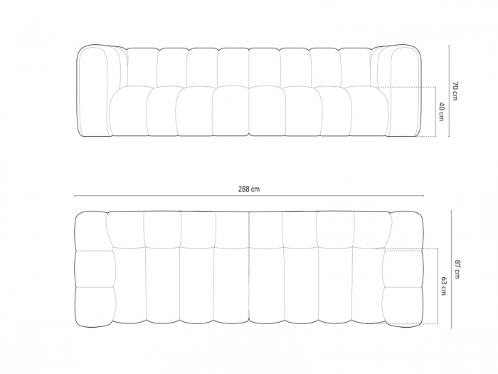 Canapea Lupine cu 4 si tapiterie din catifea, corai [5]