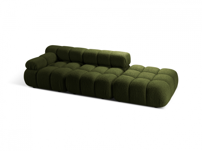 Canapea modulara Bellis cu 3 module si tapiterie boucle, verde [2]