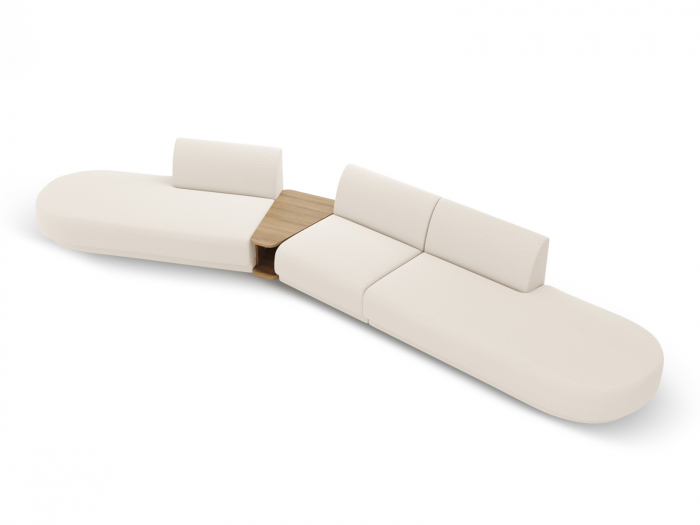 Canapea modulara Miley cu tapiterie boucle si colt pe partea stanga, bej [2]