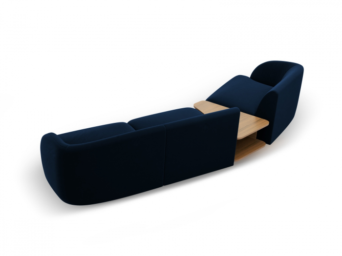 Canapea modulara Miley cu tapiterie din catifea si colt pe partea stanga, albastru royal [4]