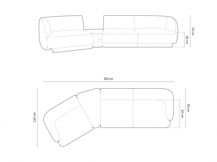 Canapea modulara Miley cu tapiterie din catifea si colt pe partea stanga, albastru royal [7]