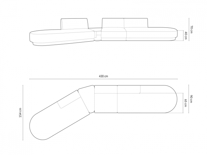 Canapea modulara Miley cu tapiterie din catifea si colt pe partea stanga, albastru royal [7]