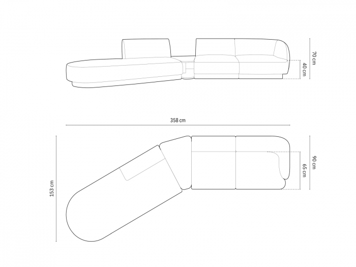 Canapea modulara Miley cu tapiterie din catifea si colt pe partea stanga, bej deschis [7]