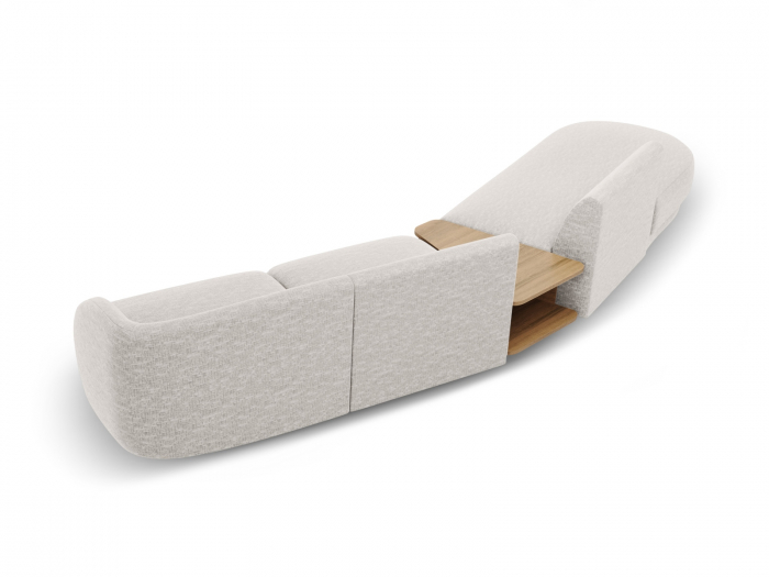 Canapea modulara Miley cu tapiterie din tesatura structurala si colt pe partea stanga, gri deschis [4]