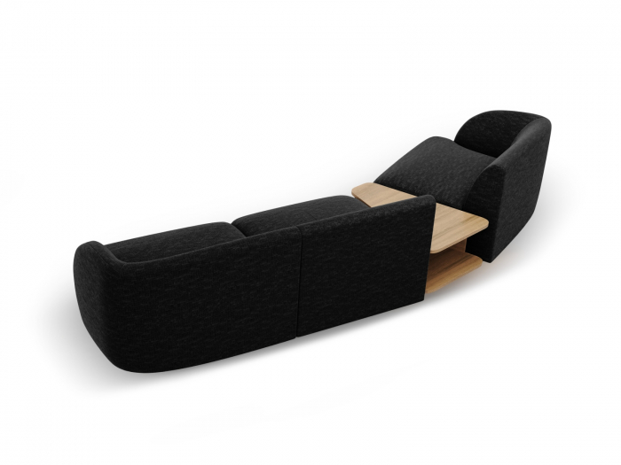 Canapea modulara Miley cu tapiterie din tesatura structurala si colt pe partea stanga, negru [4]