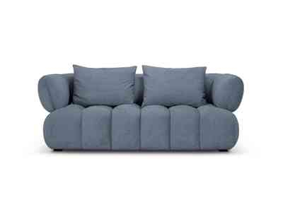 Canapea Reese cu 2 locuri si tapiterie din tesatura structurala, albastru jeans [1]