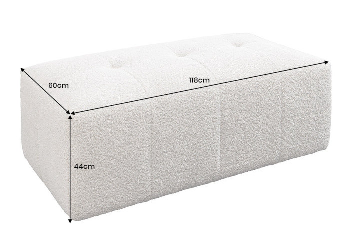 Canapea ROYAL 120 cm cu miez de arcuri, țesătură bouclé, bej șampanie [9]