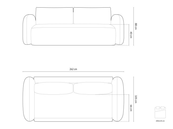 Canapea extensibila Tonale cu tapițerie din catifea [8]