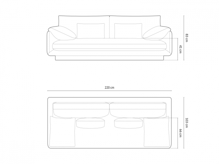 Canapea Torino cu 3 locuri si tapiterie din catifea, nisip [5]