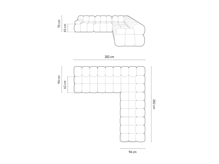 Colțar Bellis cu tapițerie din catifea [5]