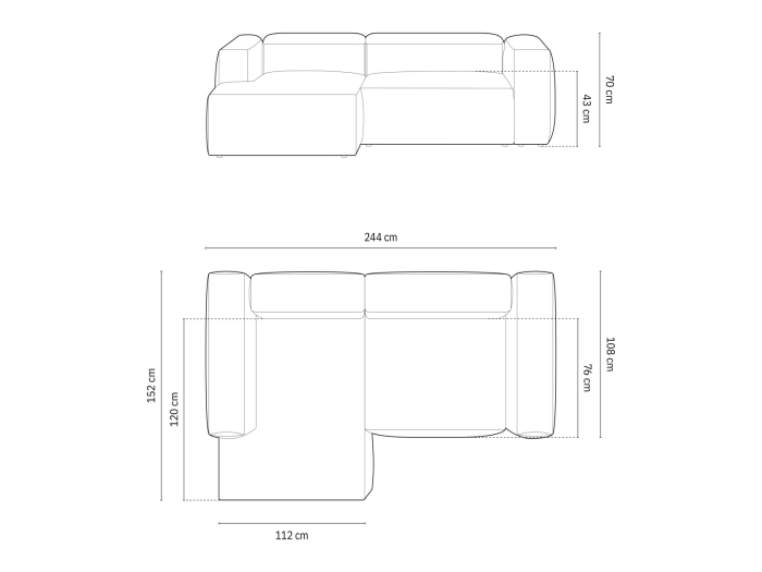 Colțar Bergamo cu tapițerie din catifea reiată [7]