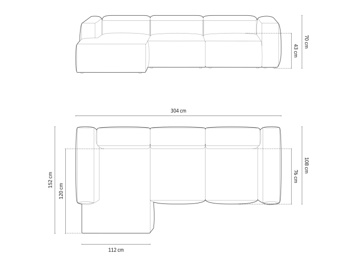 Colțar Bergamo cu tapițerie din țesătură structurală [7]