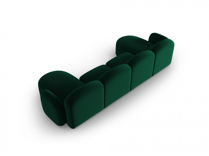 Coltar Blair in forma de U cu tapiterie din catifea, verde [3]