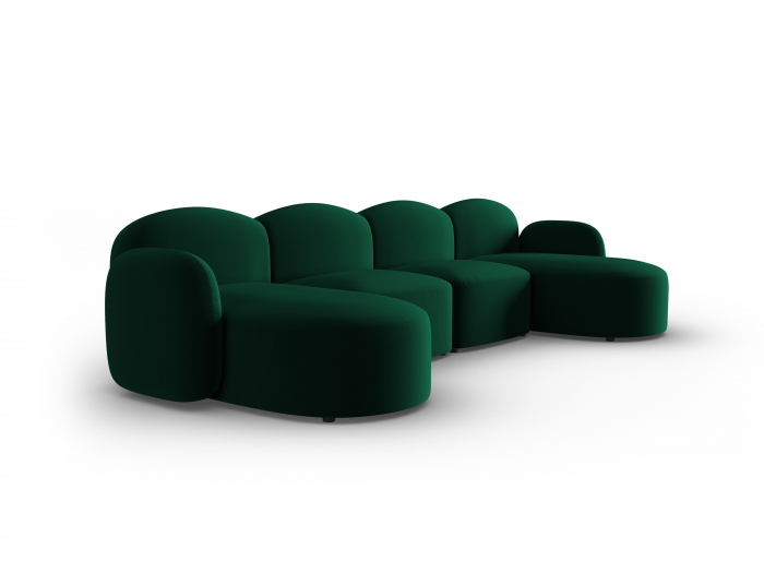 Coltar Blair in forma de U cu tapiterie din catifea, verde [2]