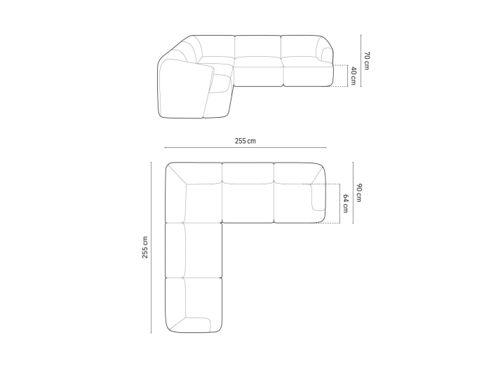 Colțar Campi cu tapițerie din catifea reiată [6]