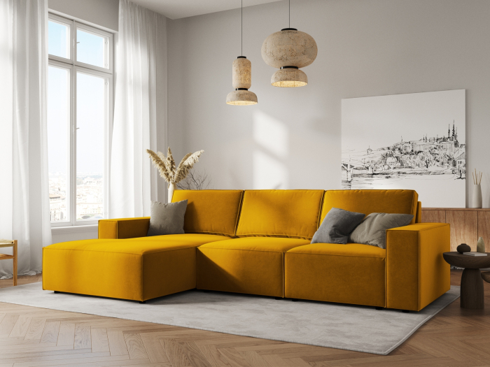 Colțar Carlo cu tapițerie din catifea [5]