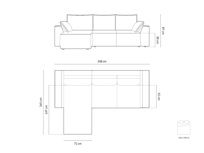 Colțar extennsibil Sophia cu tapițerie din catifea reiată [10]