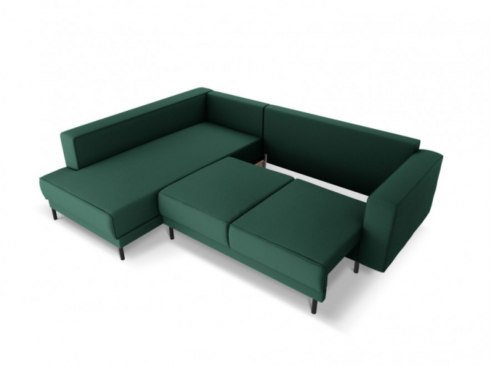 Coltar extensibil Caro cu colt pe partea stanga si tapiterie din tesatura structurala, verde [4]