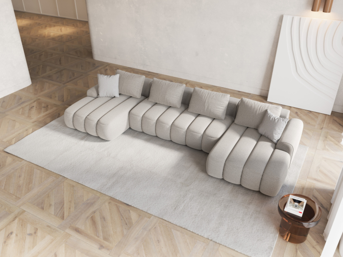 Colțar extensibil în formă de U Kimi cu tapițerie din țesătură structurală [8]