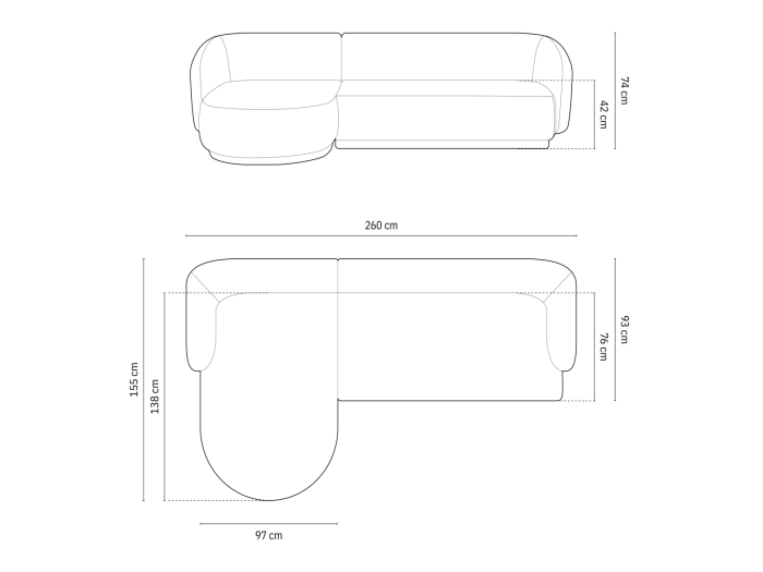 Colțar Gomera cu tapițerie din catifea [6]
