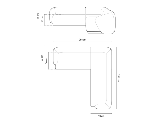 Colțar Gomera cu tapițerie din catifea [6]