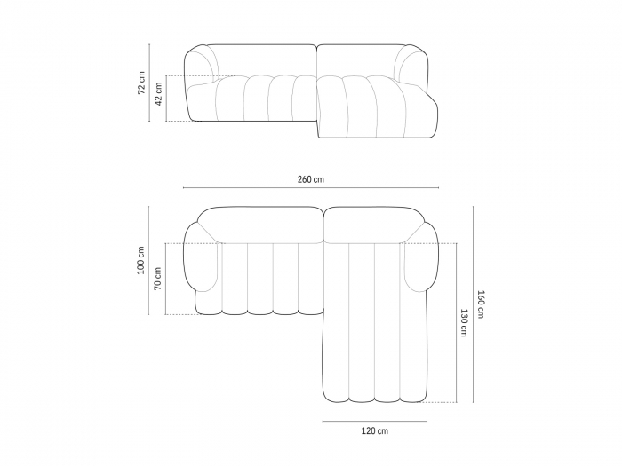 Coltar Harry cu colt pe partea stanga si tapiterie din tesatura 3d, teracota [5]