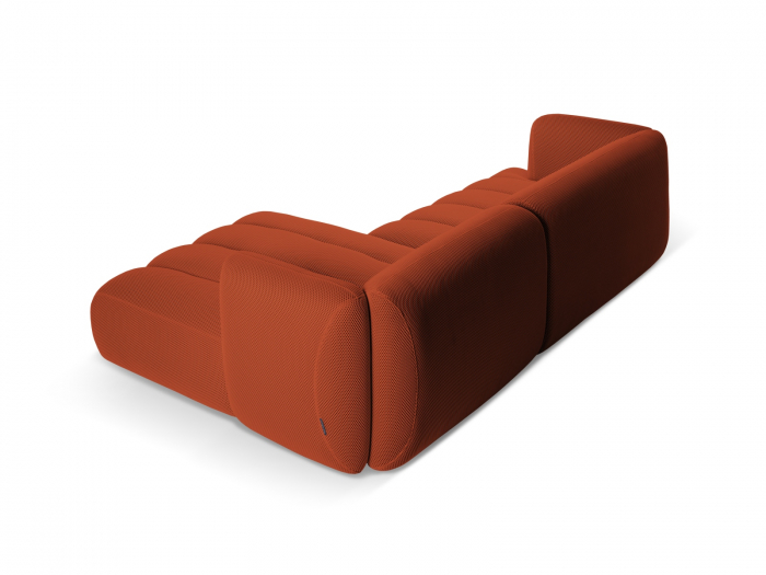 Coltar Harry cu colt pe partea stanga si tapiterie din tesatura 3d, teracota [3]