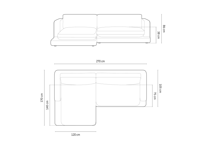 Colțar Ibiza cu tapițerie din țesătură structurală [6]