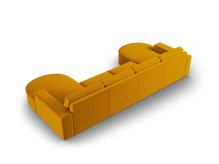 Colțar în formă de U Carlo cu tapițerie din catifea [3]