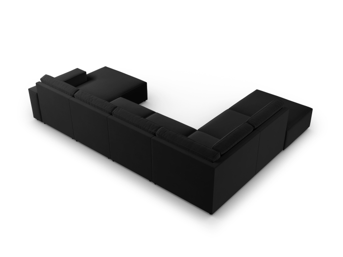 Colțar în formă de U Carlo cu tapițerie din catifea [3]