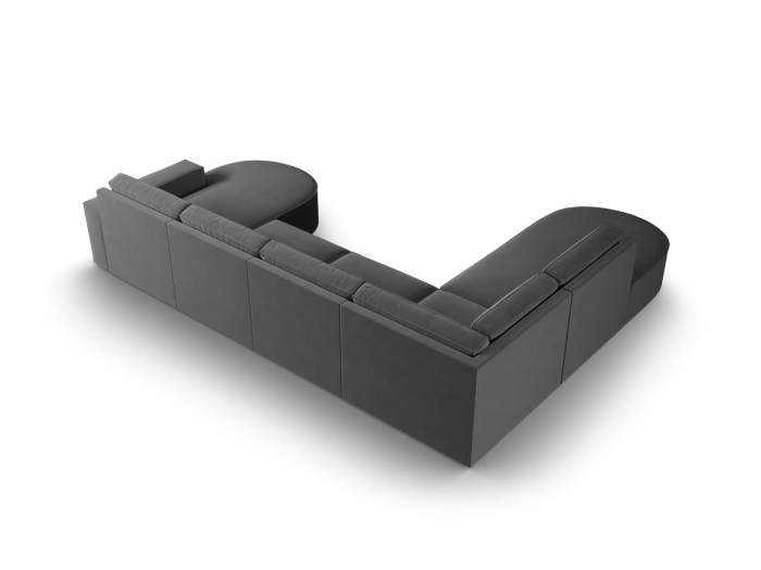 Colțar în formă de U Carlo cu tapițerie din catifea [3]