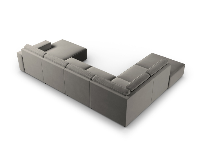 Colțar în formă de U Carlo cu tapițerie din catifea [3]