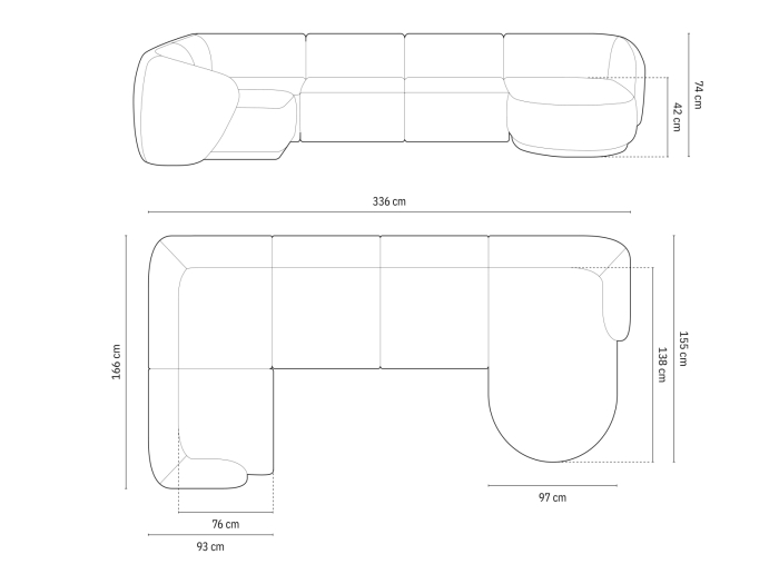 Colțar în formă de U Gomera cu tapițerie din catifea [6]