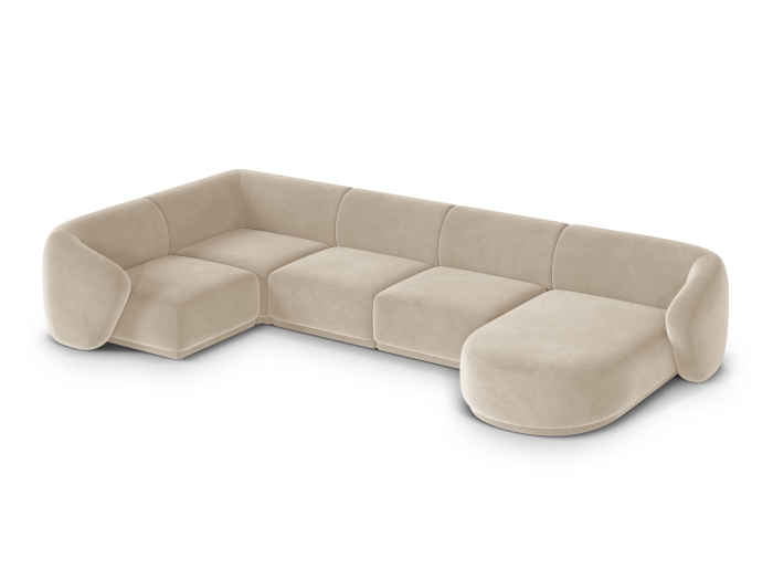 Colțar în formă de U Gomera cu tapițerie din catifea [3]