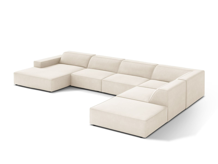 Colțar în formă de U Jodie cu tapițerie din catifea [3]