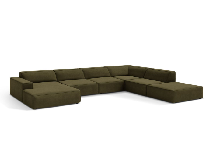 Colțar în formă de U Jodie cu tapițerie din catifea [2]