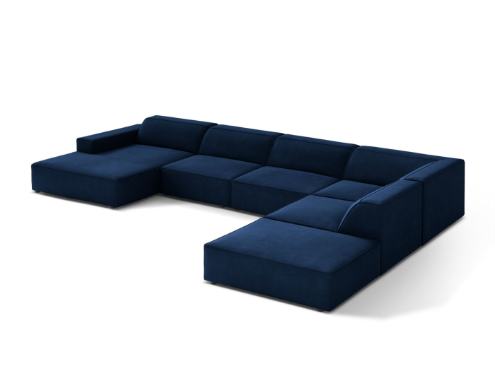 Colțar în formă de U Jodie cu tapițerie din catifea [3]