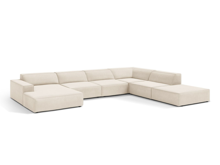 Colțar în formă de U Jodie cu tapițerie din catifea [2]