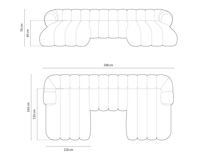 Colțar în formă de U Koge cu tapițerie din catifea [6]