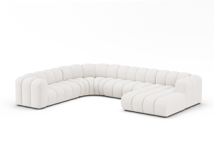 Colțar în formă de U Lupine cu tapițerie din bouclé [2]